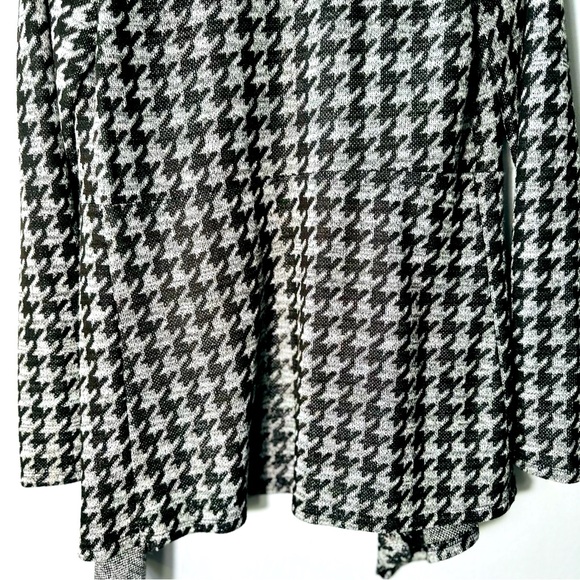 Kasper Black/Gray Houndstooth Long Cardigan- Size Small - Picture 5 of 10